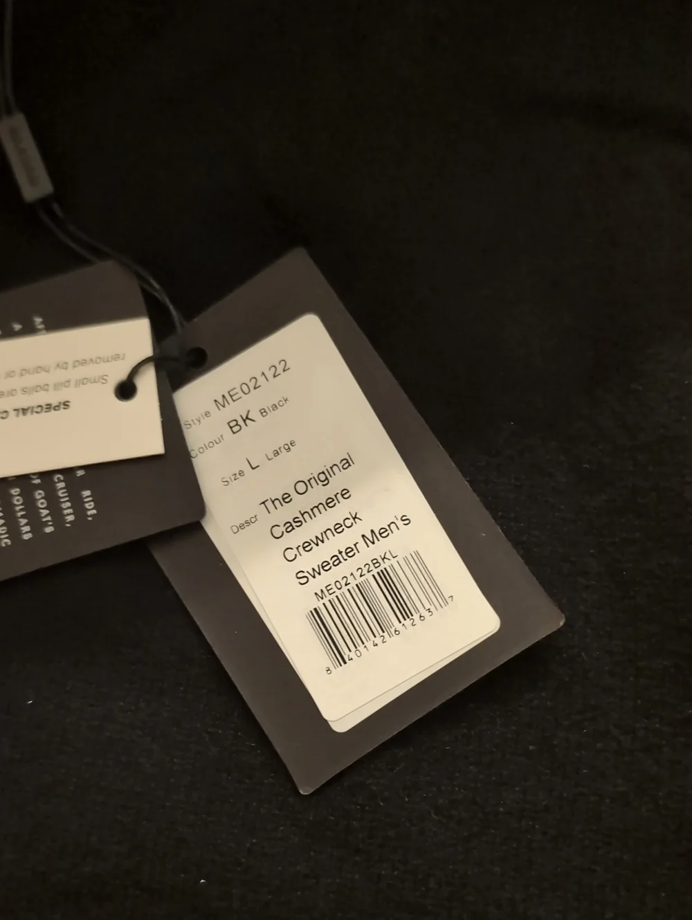 NWT - Naadam Men's 100% cashmere Men's the essentials sweater Color Black Size L